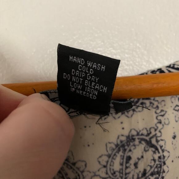 Angie women's blue white ikat print kimono sleeve mini dress Small - Picture 8 of 8